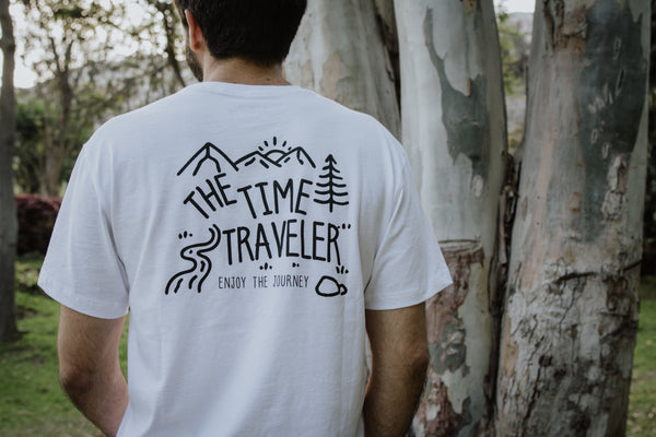 White - The Time Traveler T-Shirt - Old Tripper