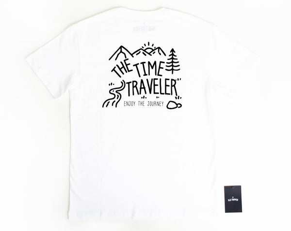 White - The Time Traveler T-Shirt - Old Tripper